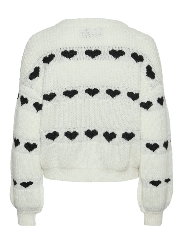 Nove Knit Jumper (Cloud Dancer/Black Heart)