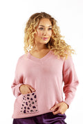 Opal V-Neck Jumper (Pink)