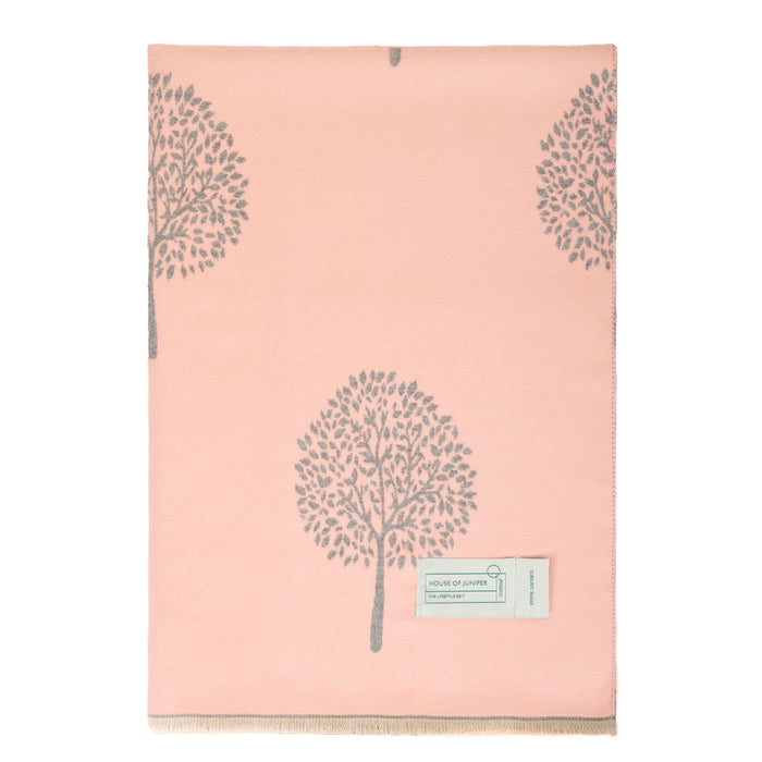 Original Tree Super Soft Stole Dusky Pink/Grey - Heritage Of Scotland - DUSKY PINK/GREY