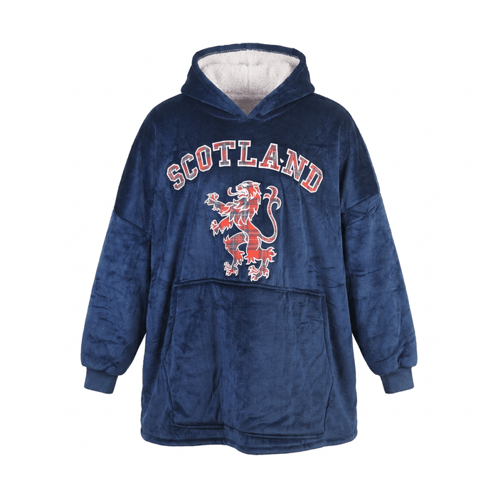 Oversized Scotland Hoodie Blanket for Kids – Navy Lion Rampant Design - Heritage Of Scotland -
