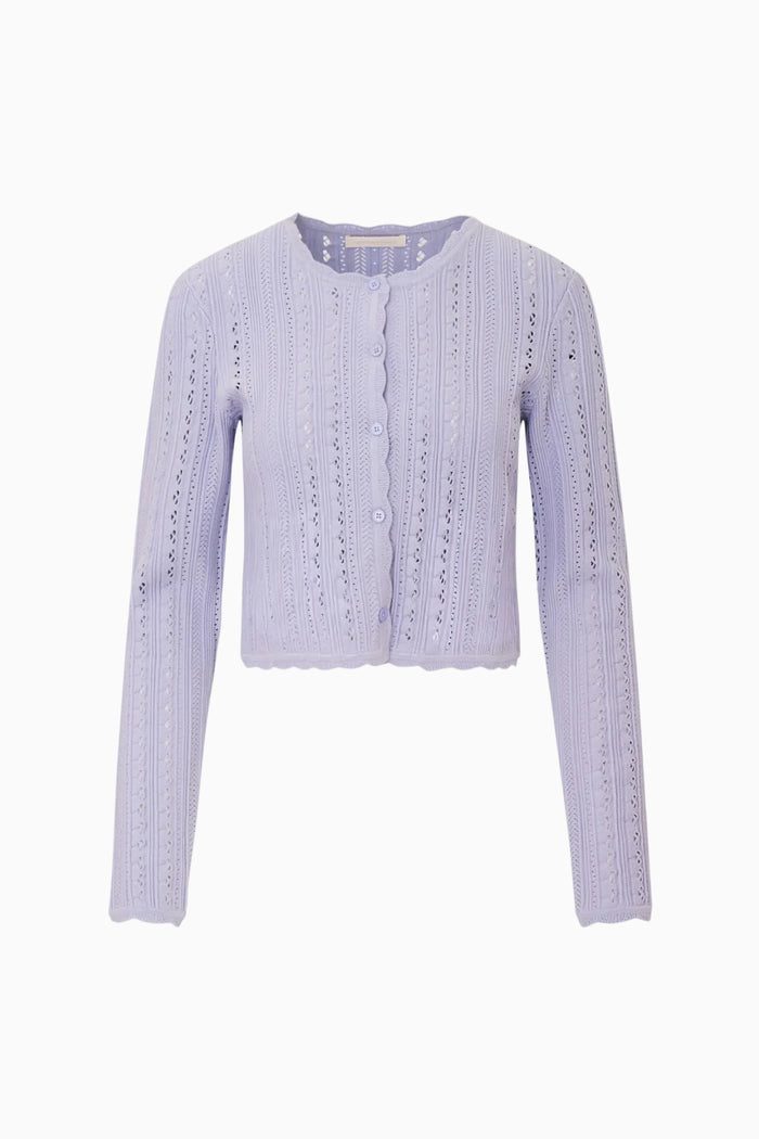 Blue knitted cardigan on a white background