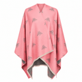 Pink Bee Print Reversible Wrap Cape for Women - DUSKY PINK - Heritage Of Scotland -