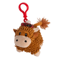 Plush Bag Charm Keyrings – Nessie, Coo or Hairy Haggis (Brown or Cream) - Heritage Of Scotland - Chenille Highland Coo