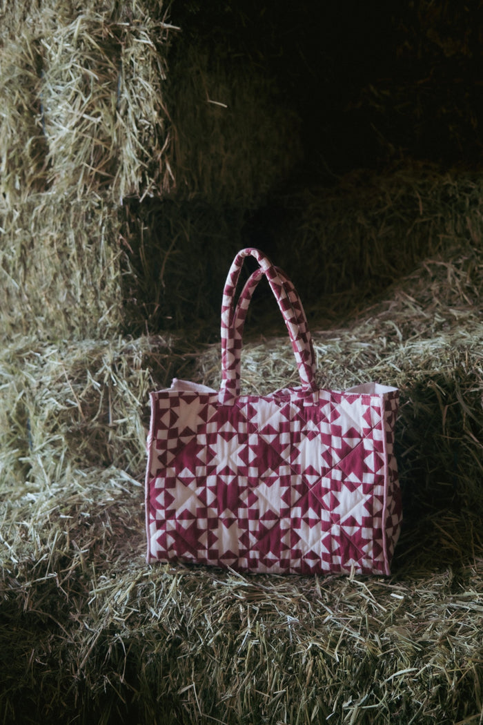 Quilted Lone Star Market Tote in Maple Red - PREORDER