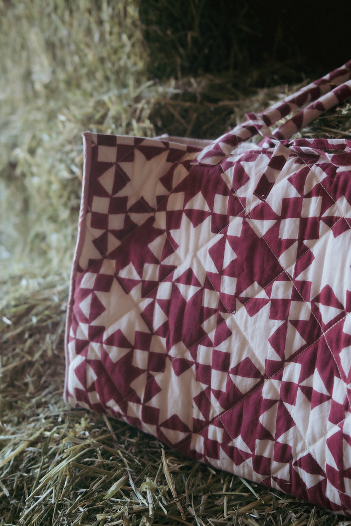 Quilted Lone Star Market Tote in Maple Red - PREORDER