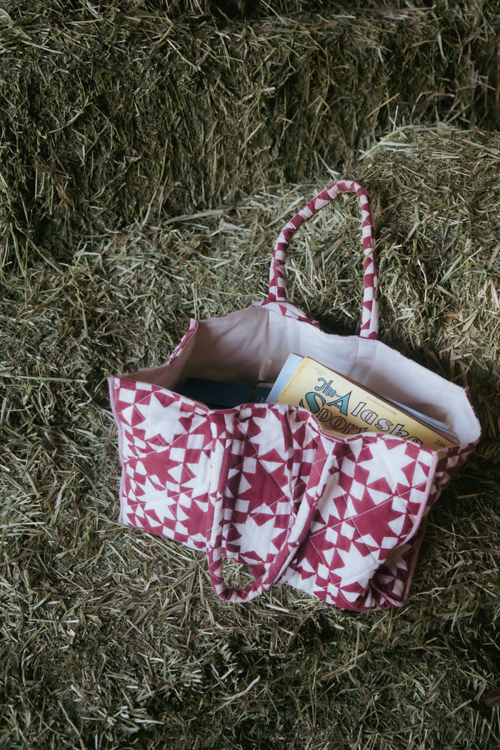 Quilted Lone Star Market Tote in Maple Red - PREORDER
