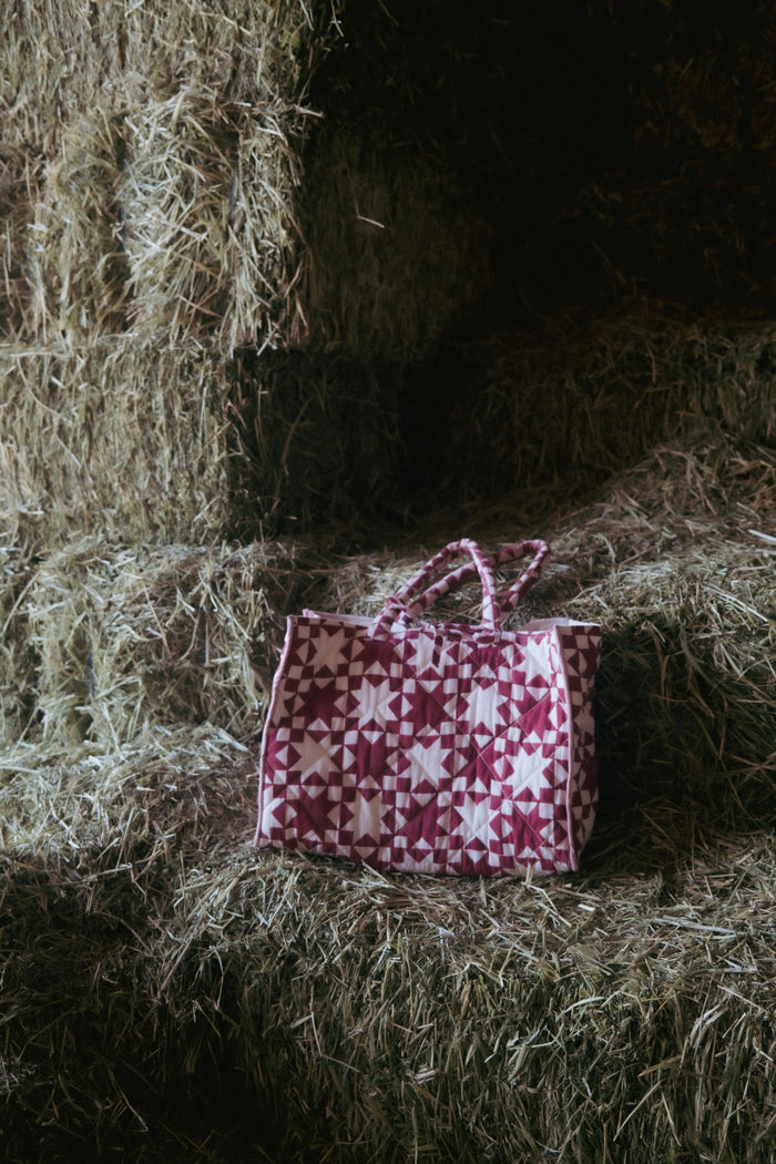 Quilted Lone Star Market Tote in Maple Red - PREORDER