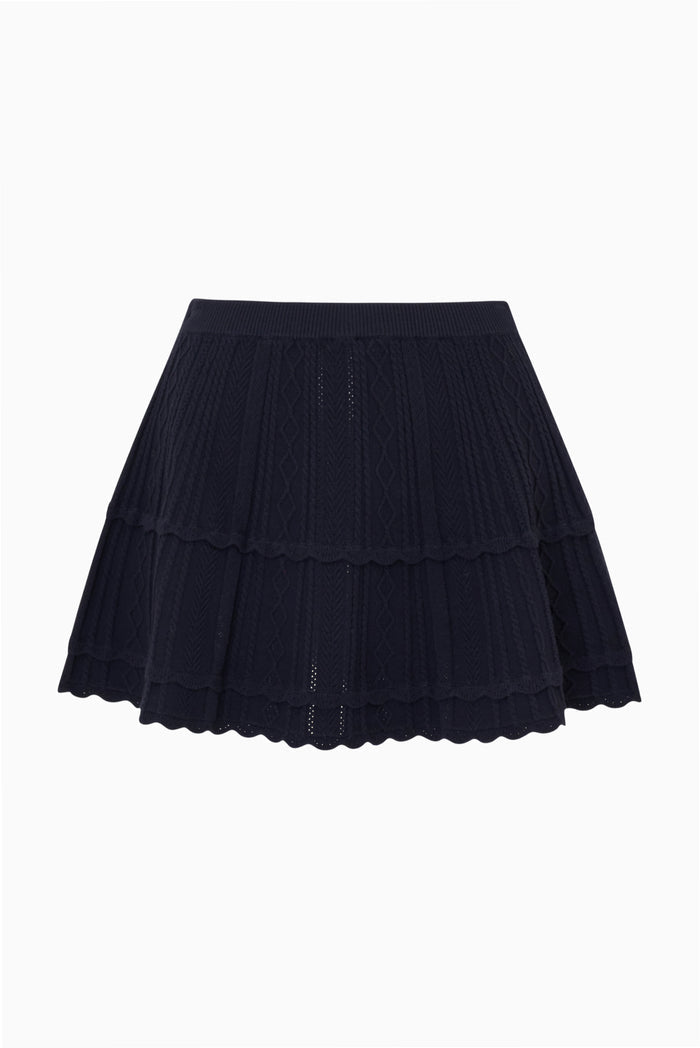 Rora Stretch Pointelle Mini Skirt