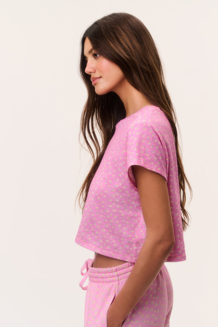 Rubin Ditsy Floral Cropped Tee - POLAROID ROSE