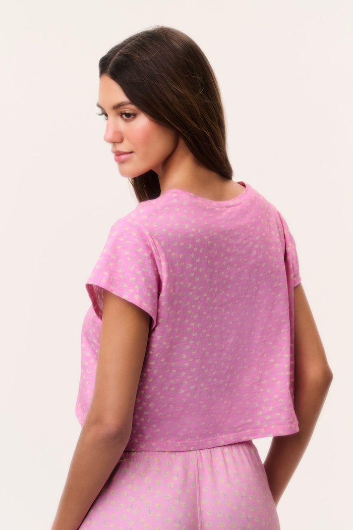 Rubin Ditsy Floral Cropped Tee - POLAROID ROSE