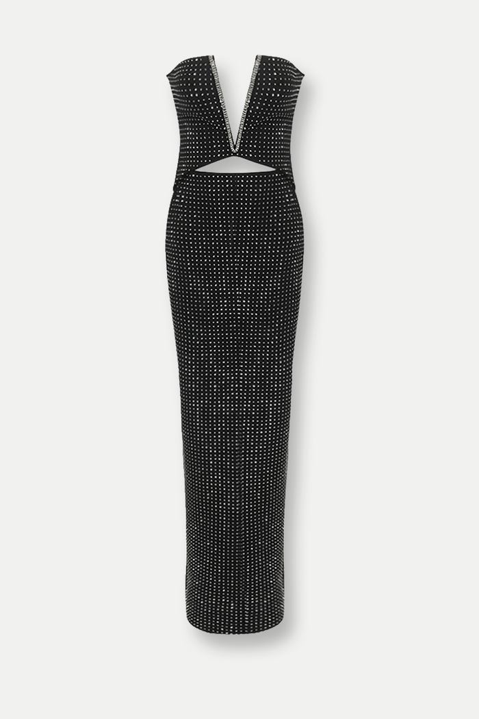Salem Rhinestone Bodycon Maxi  Dress