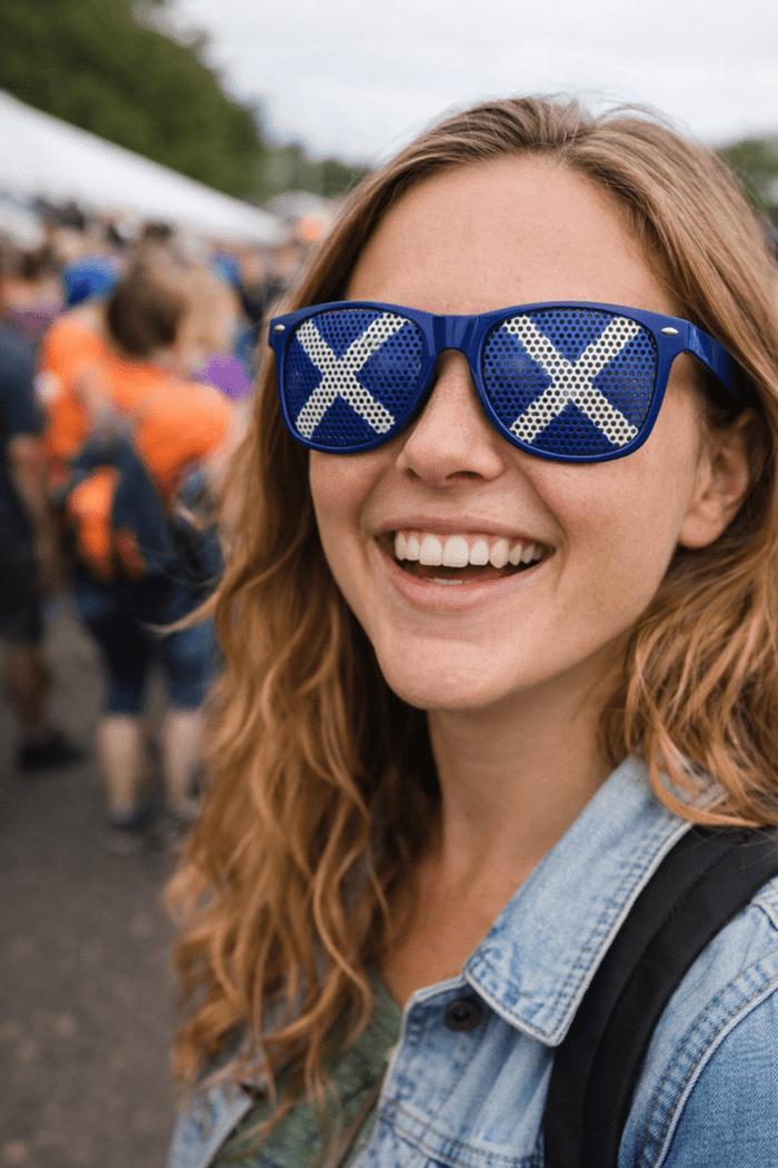 Saltire Scotland Sunglasses – Blue & White St Andrew’s Cross Novelty Festival Glasses - Heritage Of Scotland -