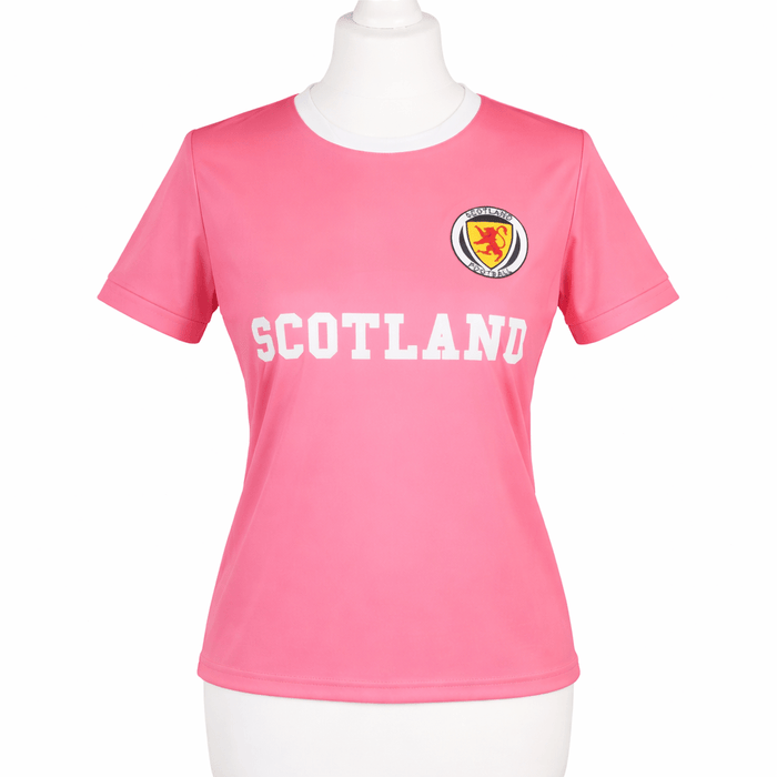 Scotland Pink Football Jersey – Lightweight Breathable Sports T-Shirt with Crest - Heritage Of Scotland - XS