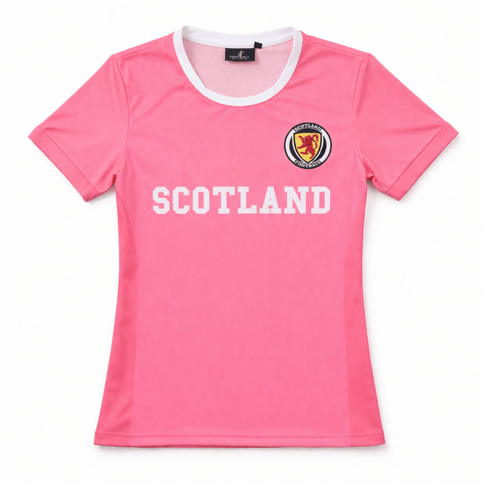 Scotland Pink Football Jersey – Lightweight Breathable Sports T-Shirt with Crest - Heritage Of Scotland - XS