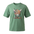 Scotland Unisex Rainbow Highland Cow Graphic T-Shirt – Green - Heritage Of Scotland - XS