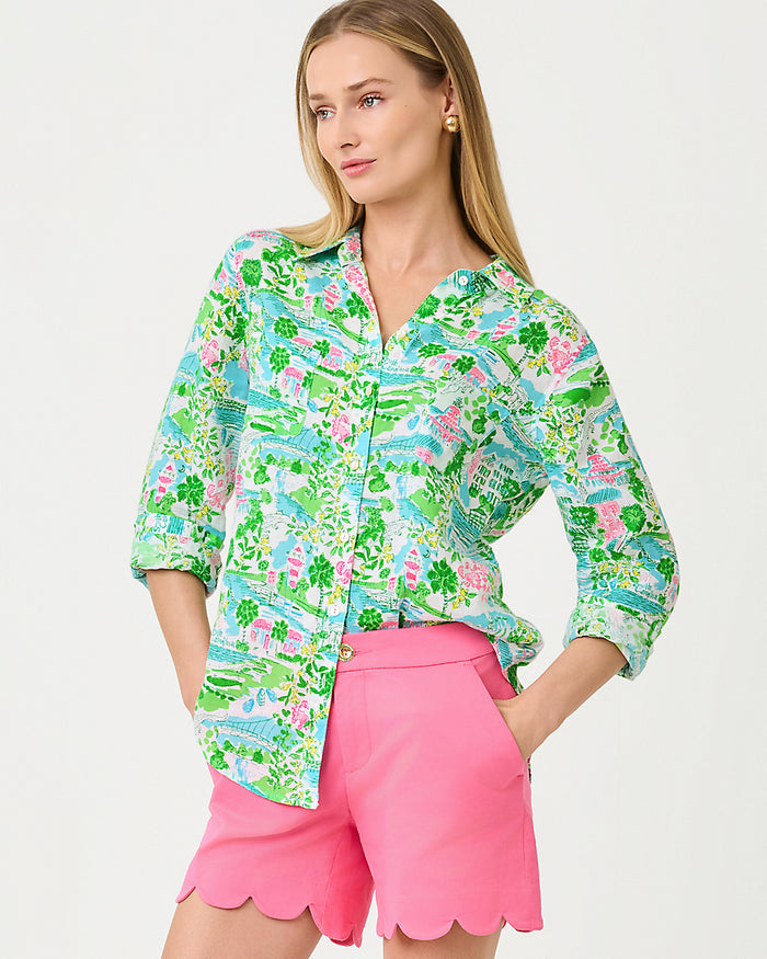 Sea View Button Down Top