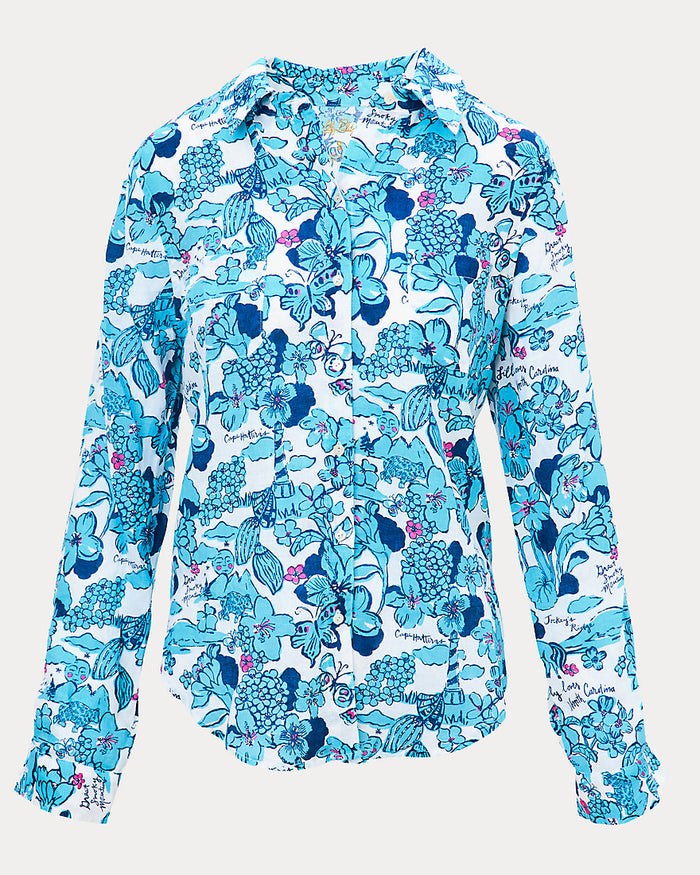 Sea View Button Down Top
