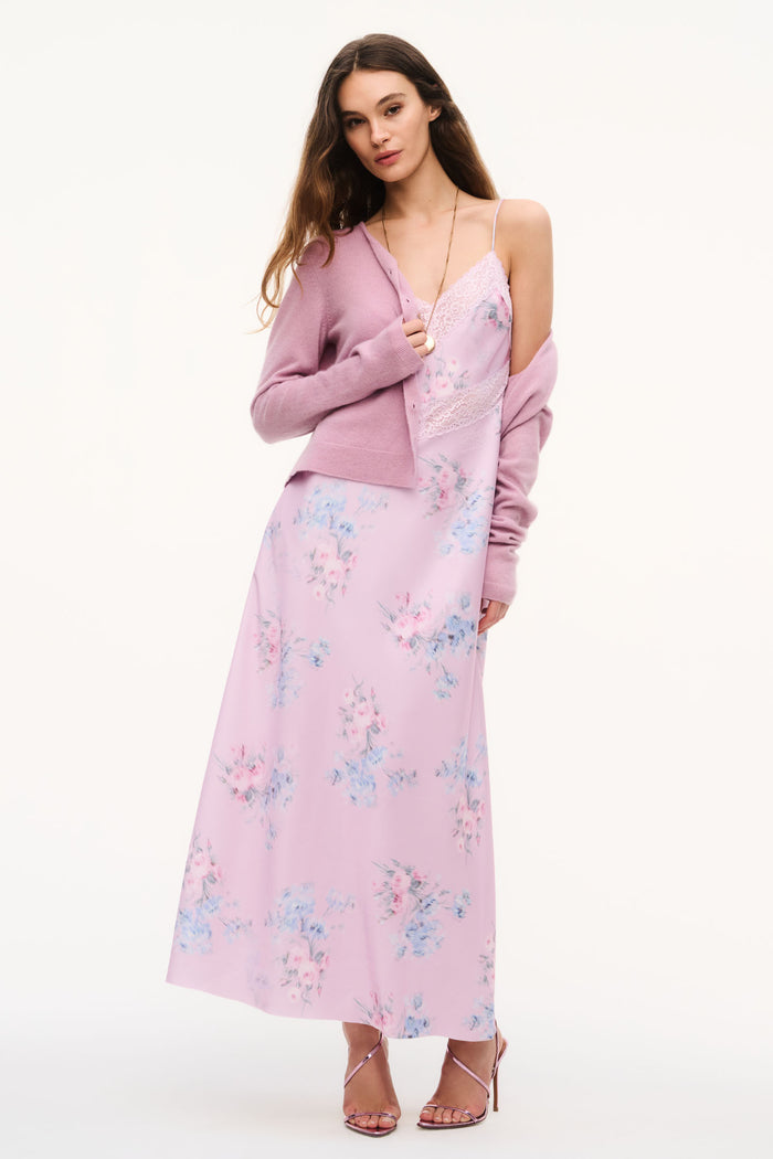 Serita Buffed Rose Satin Maxi Dress