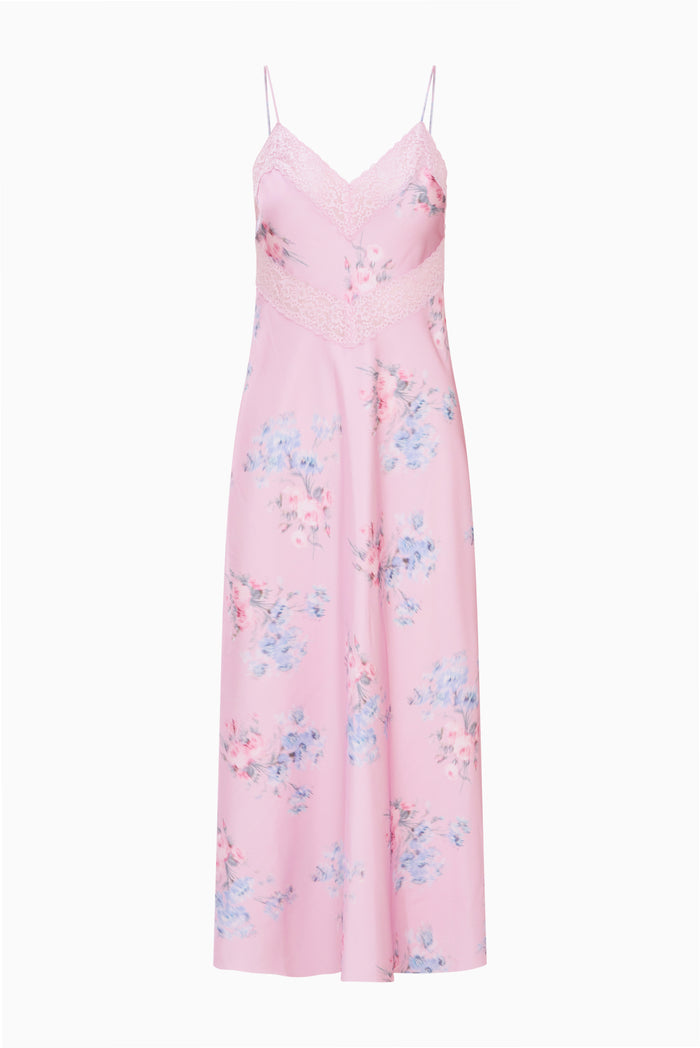 Serita Buffed Rose Satin Maxi Dress