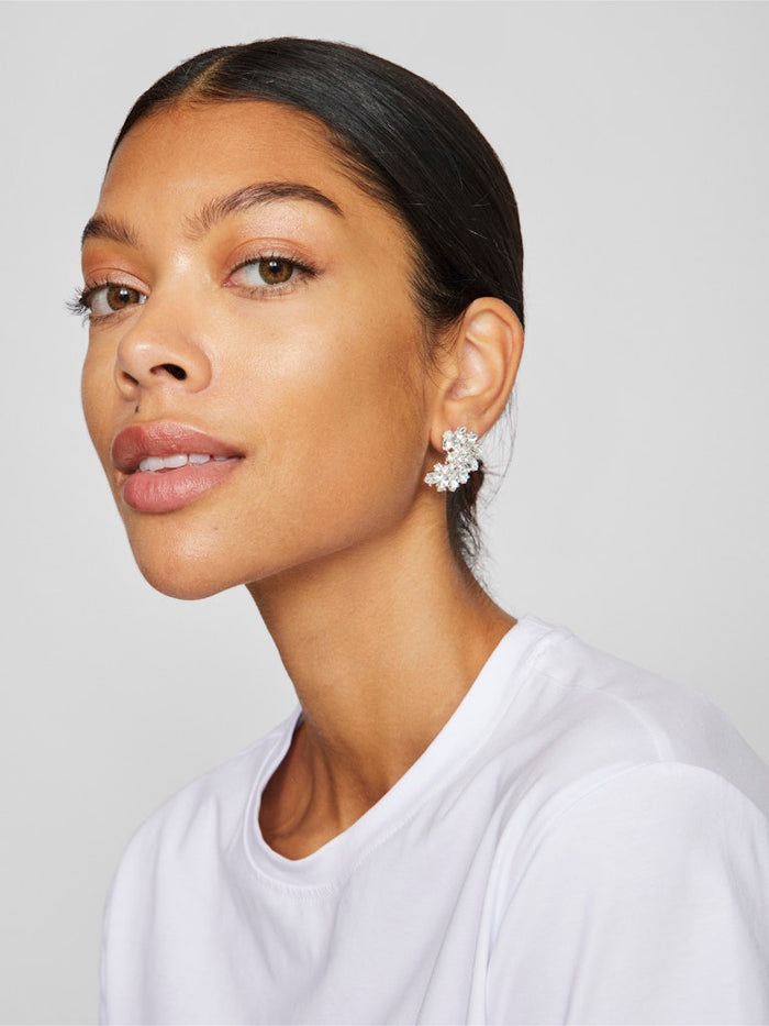 Sia Rhinestone Earrings (Silver)