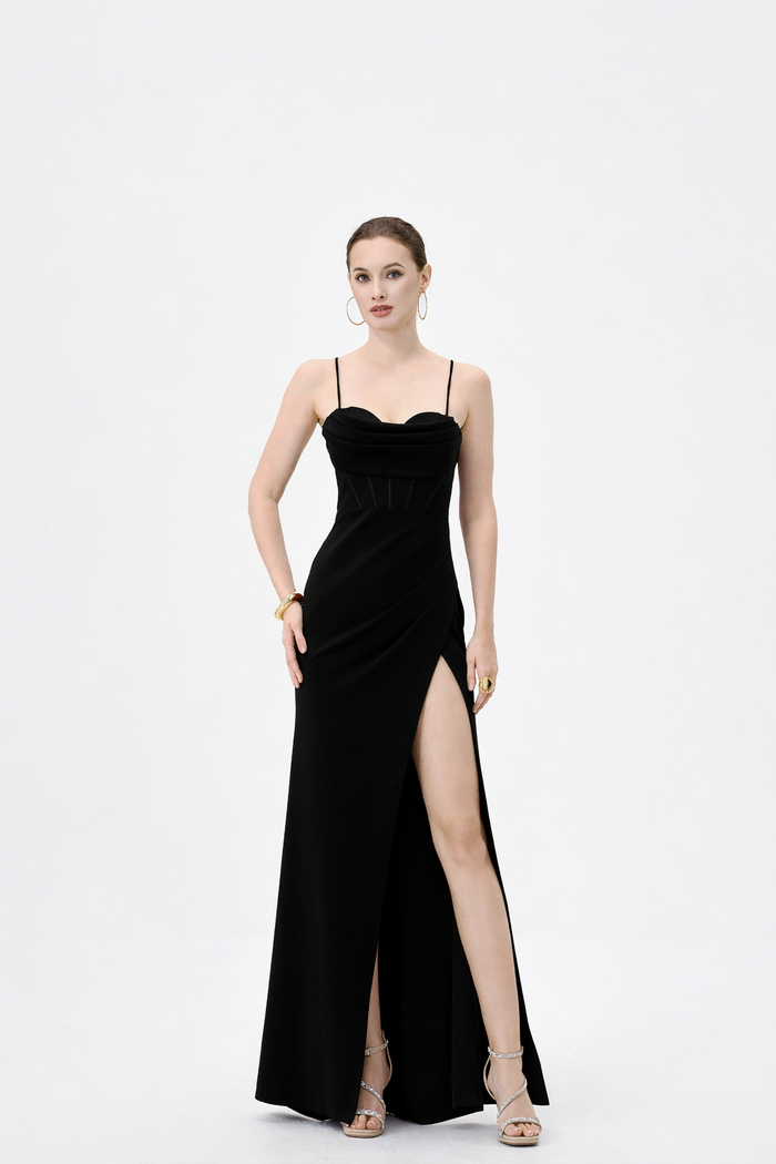 Sloanne High Split Maxi Black - Dress - Bariano