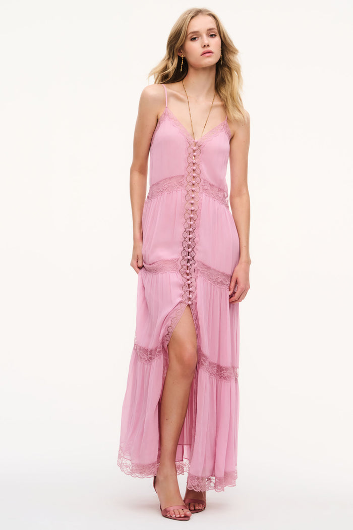Slovenia Chiffon Lace Maxi Dress