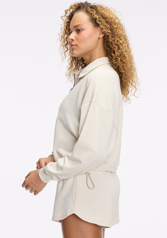 Soft French Terry Polo ¼ Zip