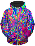 Sonic Blooming Unisex Zip-Up Hoodie Psychedelic Pourhouse Epic Hoodie