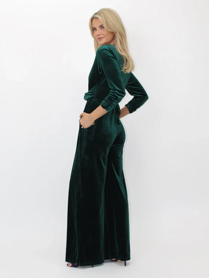 Sophia Velvet Jumpsuit (Green)