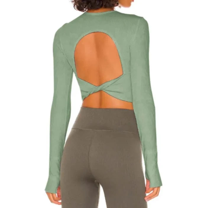 SPARK Ribbed Long Sleeve Yoga Tops MYCX204