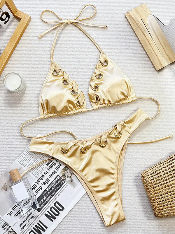 SPARK Sexy Gold Swimsuit CSD666Q