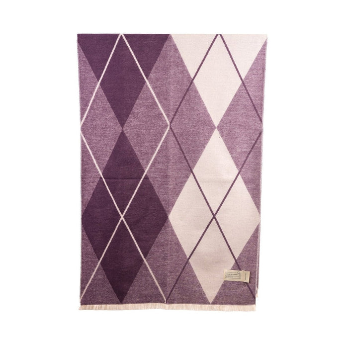 Super Soft Argyle Stole – Lightweight Luxury Wrap Scarf for Everyday Style - Heritage Of Scotland - MAUVE ORCHID/WHISPER WHITE