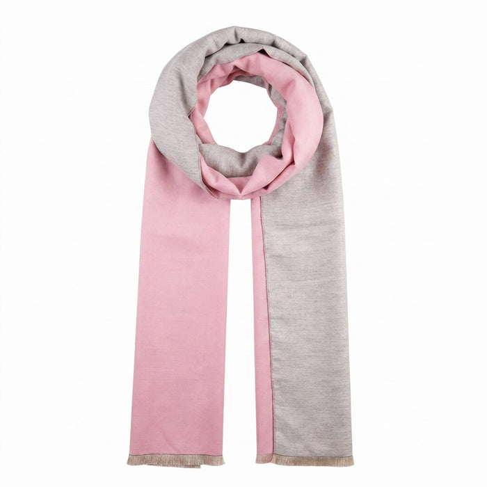 Super Soft Plain Stole – Bright Pink & Light Grey - Heritage Of Scotland - BRIGHT PINK/LIGHT GREY