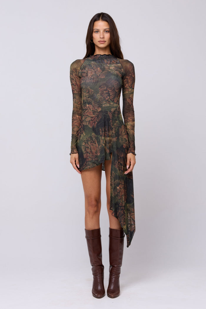 This is an image of Suzanne Mini in Autumn - RESA featuring a model wearing the dress