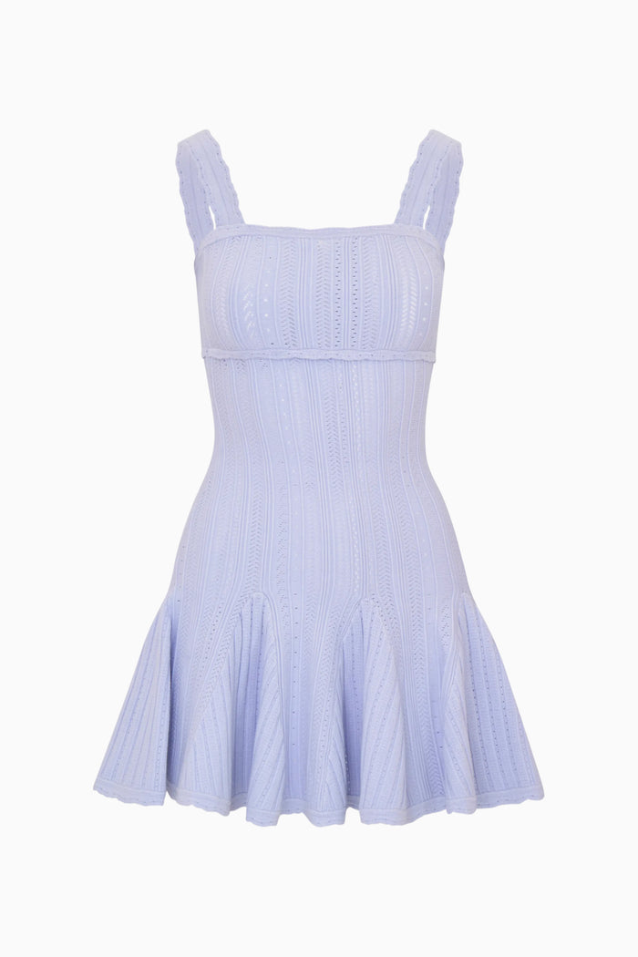 Light blue dress on a white background