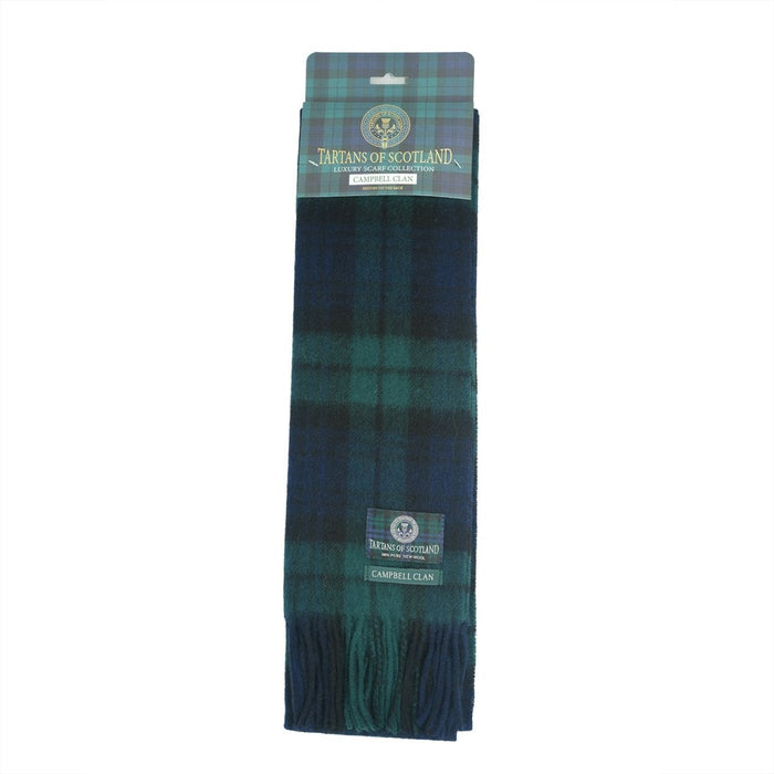 Tartan of Scotland 100% Pure New Wool Clan Scarf - Campbell Clan - Heritage Of Scotland -