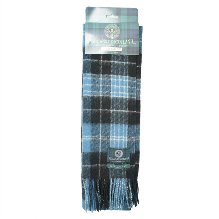 Tartan of Scotland 100% Pure New Wool Clan Scarf - Clark Acient - Heritage Of Scotland -