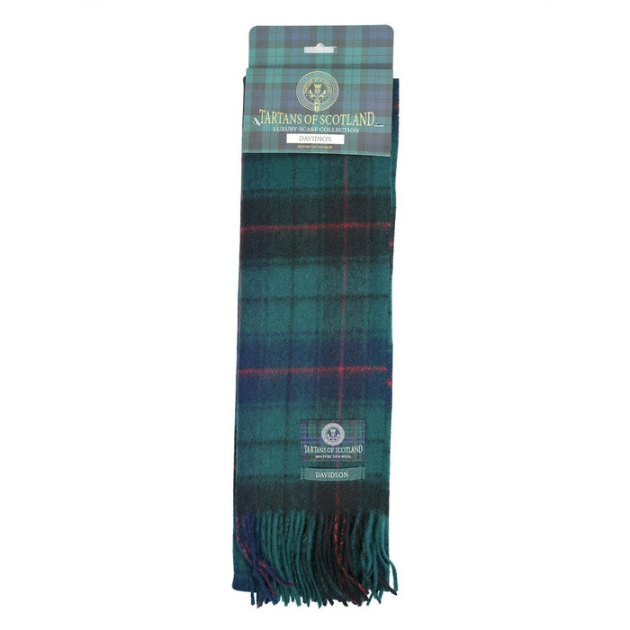 Tartan of Scotland 100% Pure New Wool Clan Scarf - Davidson - Heritage Of Scotland -