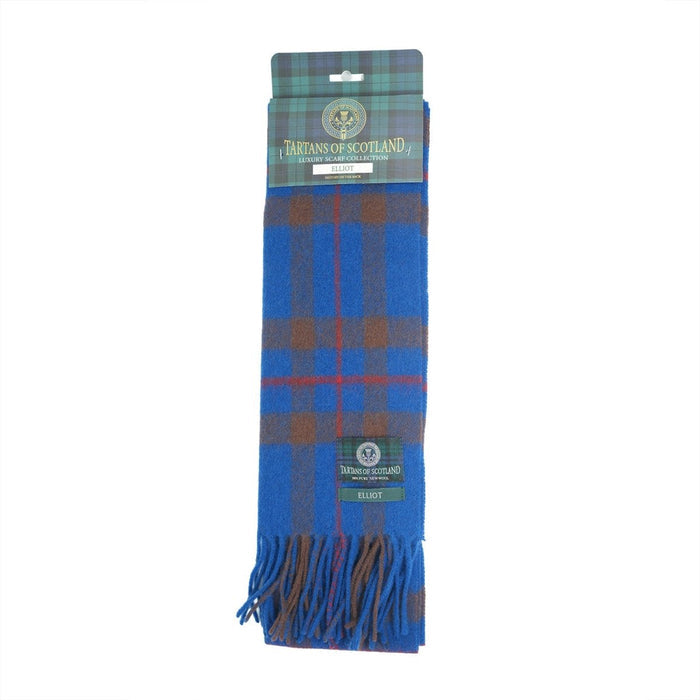 Tartan of Scotland 100% Pure New Wool Clan Scarf - Elliot - Heritage Of Scotland -