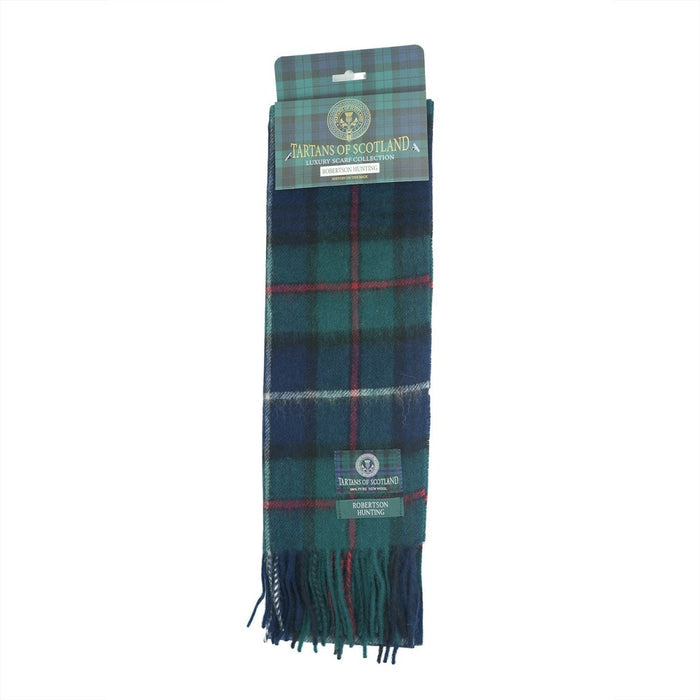 Tartan of Scotland 100% Pure New Wool Clan Scarf - Robertson Hunting - Heritage Of Scotland -