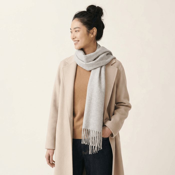 Tartan Weaving Mill 100% Pure Cashmere Scarf - Made in Scotland - Light Grey - Heritage Of Scotland -