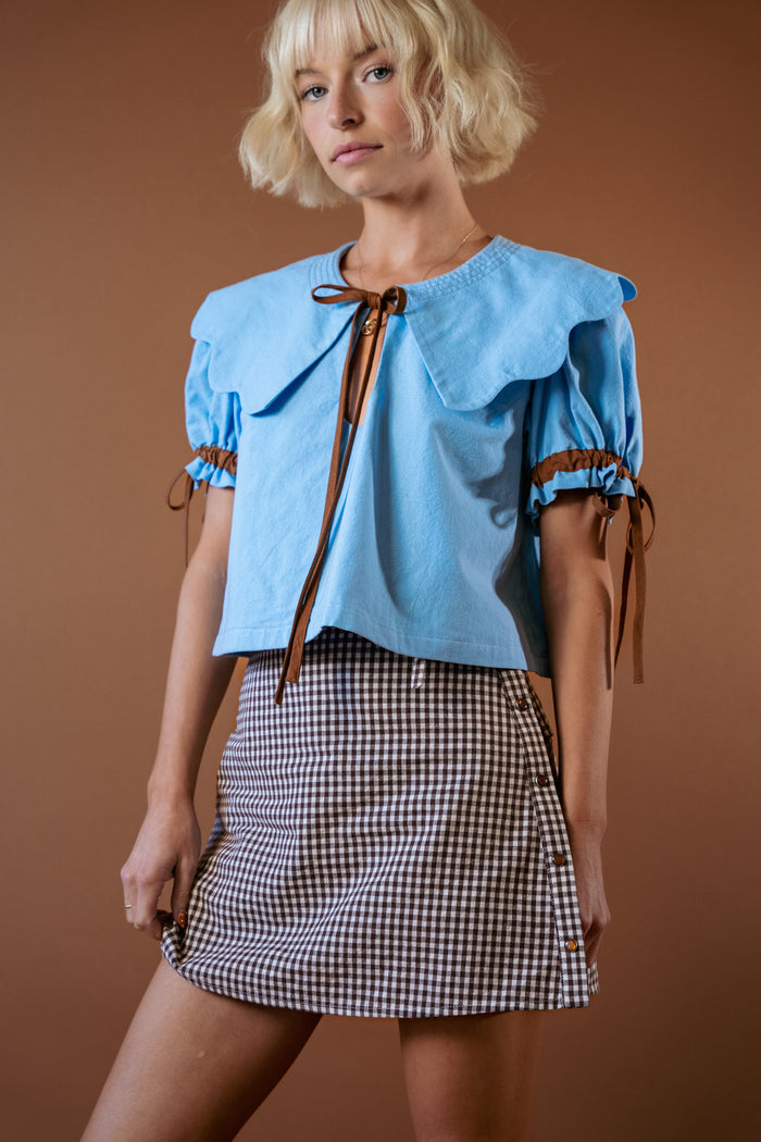 Brown & Sky Blue / XXS