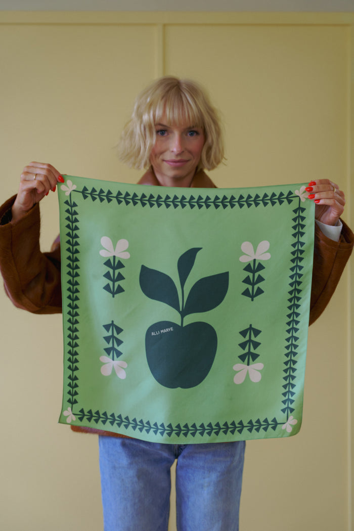 The Apple Blossom Silk Scarf