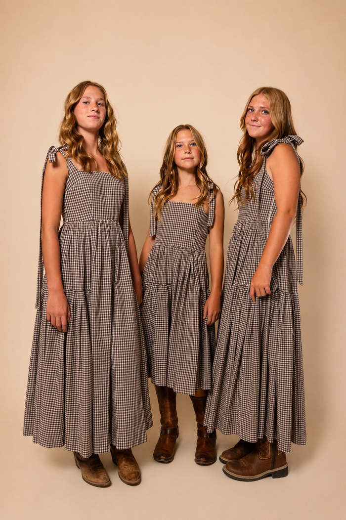 The Girls Cozette Dress in Gingham - PRE-ORDER
