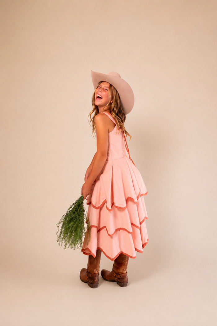 The Girls Millie Dress in Pink Bloom - PRE-ORDER