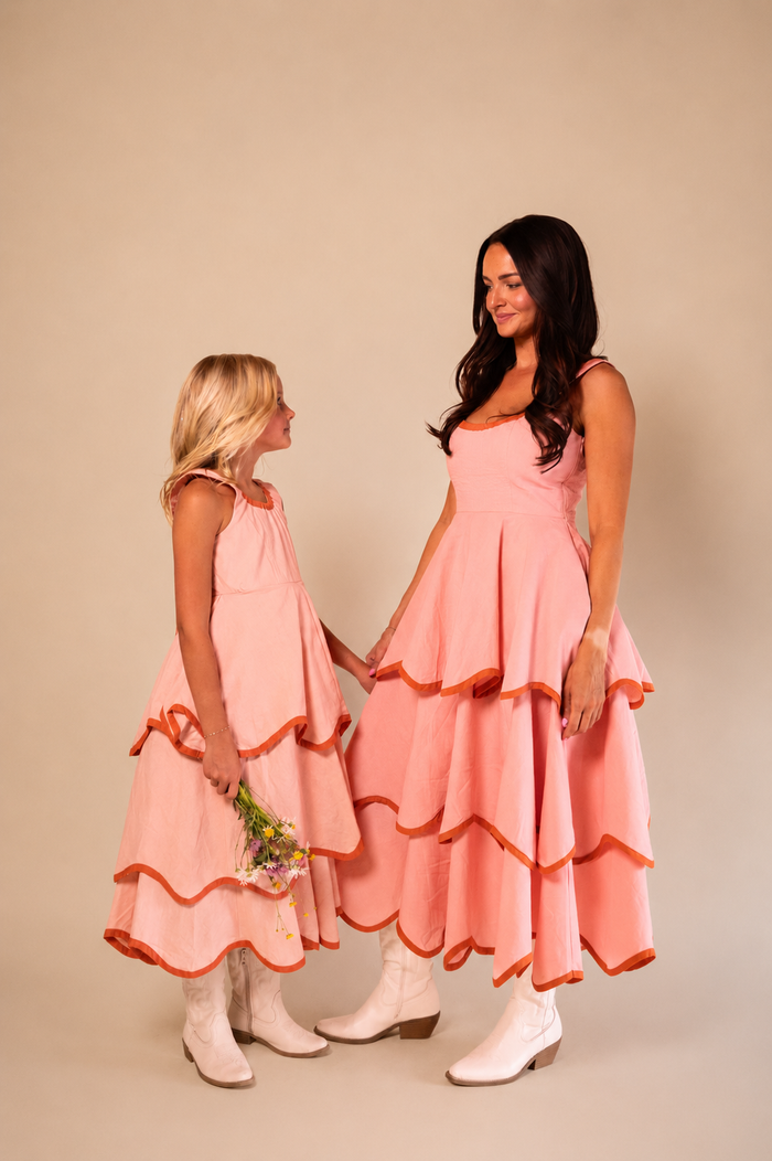 The Girls Millie Dress in Pink Bloom - PRE-ORDER