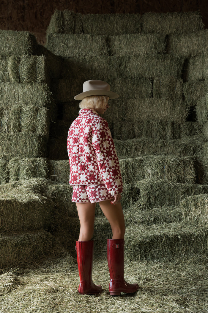 The Holly Quilted Jacket in Lone Star Maple Red - PREORDER