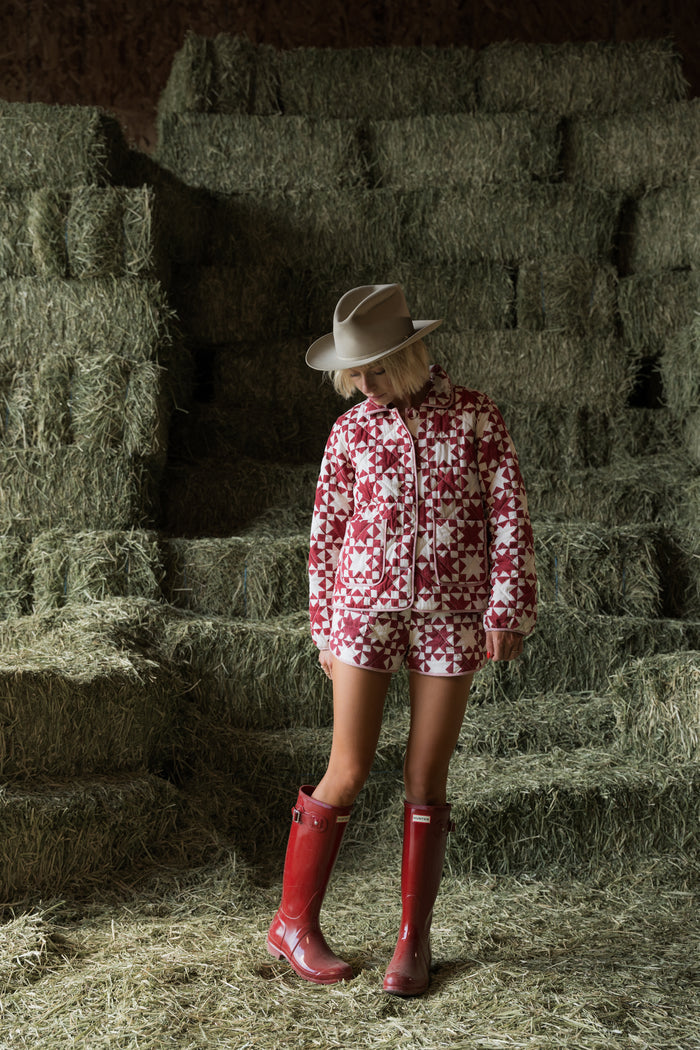 The Holly Quilted Jacket in Lone Star Maple Red - PREORDER