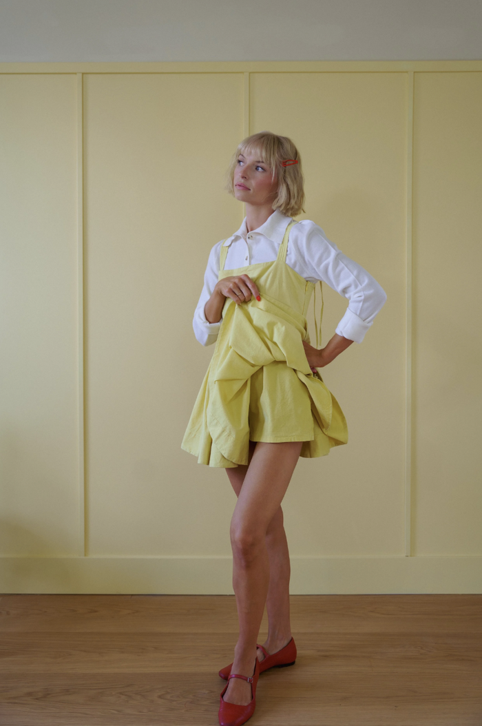 The Mathilde Romper Dress in Dandelion