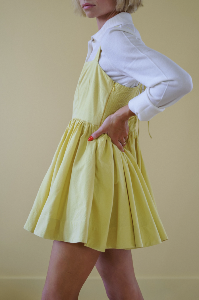 The Mathilde Romper Dress in Dandelion
